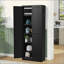 Armoire de cuisine en métal avec portes, organisateur de rangement autoportant robuste avec 5 tablettes réglables, assemblage sans outil pour garde-manger, cuisine, salle de bain