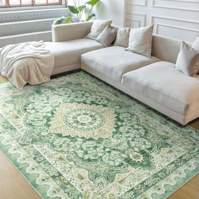 Fillender Washable Soft Vintage Rug Fashion Floral Rug For Living Room Dorm Decor