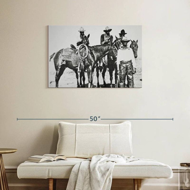 Lelar Black Cowboys At Bonham Texas 1890, 24" H x 36" W