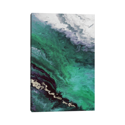 Steelpix Metal Canvas - Green Shore Line From Above by Eva Watts