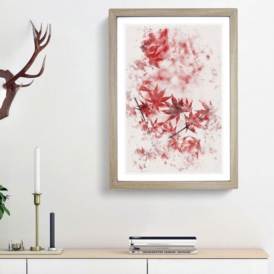 Red Leaves of a Maple Tree - Picture Frame Painting Print