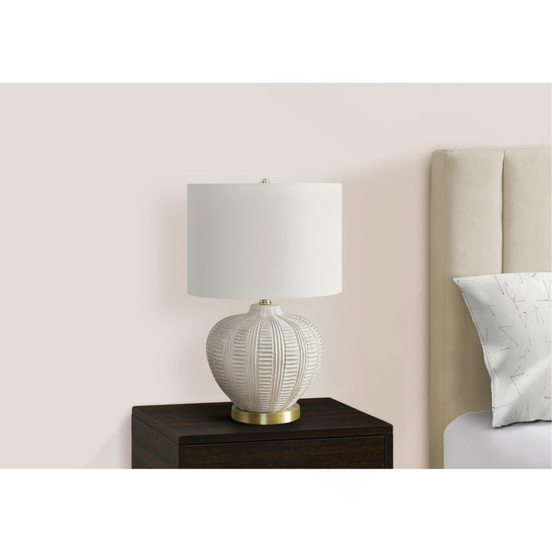 Lighting, 21"H, Table Lamp, Ivory / Cream Shade, Cream Resin, Transitional