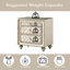 3 Table de chevet en velours beige doux avec panneaux décoratifs élégants