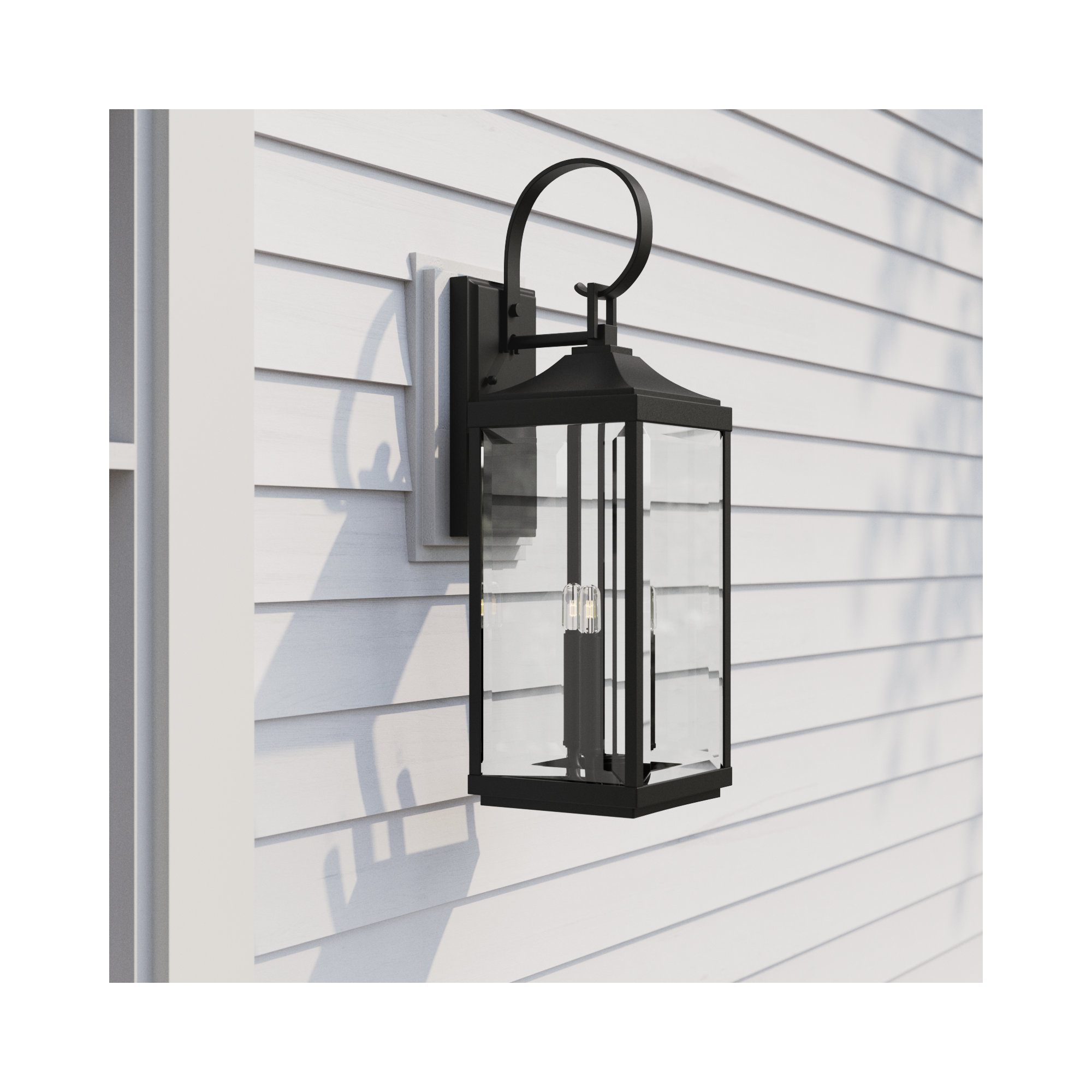 Crawley 3 Light Outdoor Wall Light, Black