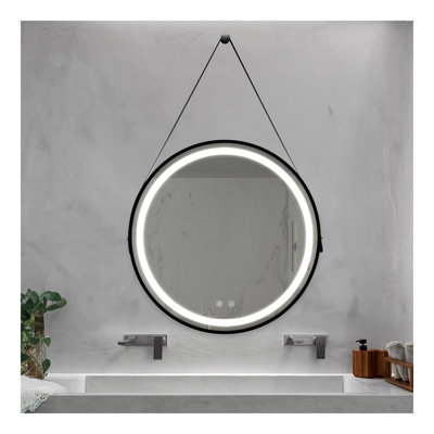 Bathroom Led Classy Vanity Mirror with focused backplane,Black aluminum alloy frame,High Lumen,Dimmable Touch,Wall Switch Control, Anti-Fog ,CRI 95 Adjustable 3000K-4500K-6000K ,IP54 Waterproof