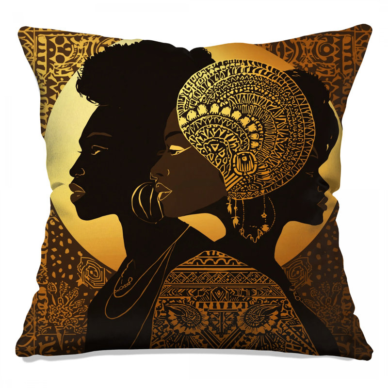 Coussins décoratifs dorés à double face pour femme, 26 x 26 inches