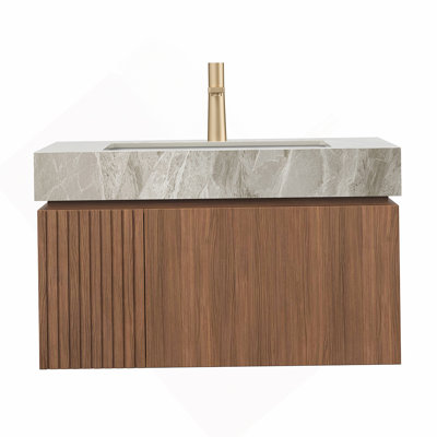 Armoire 30 po MURI en chêne brun seulement, sans lavabo et plateau, sans couvercle de robinet et d'évier