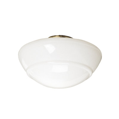 Original Schoolhouse 6.8" H x 15.75" W Glass Bowl Ceiling Fan Bowl Shade ( Screw On ) in White