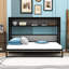 Lit escamotable simple en bois avec tablettes-1388943584