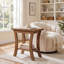 Table de bout latérale en bois massif 23,62 po avec tablette de rangement pour le salon, petit espace-1103410002