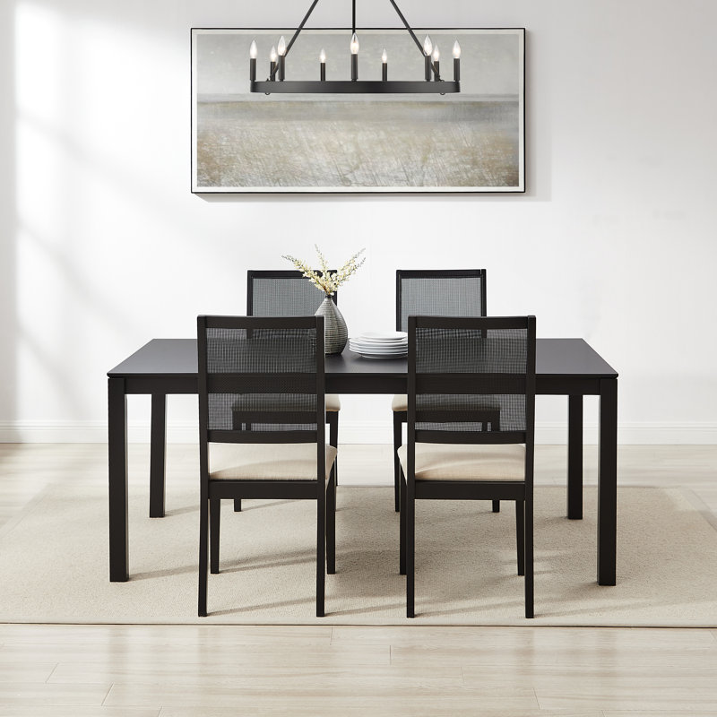 Boutault Stirling Dining Table Set, 5 Pieces: Table, 4 Chairs