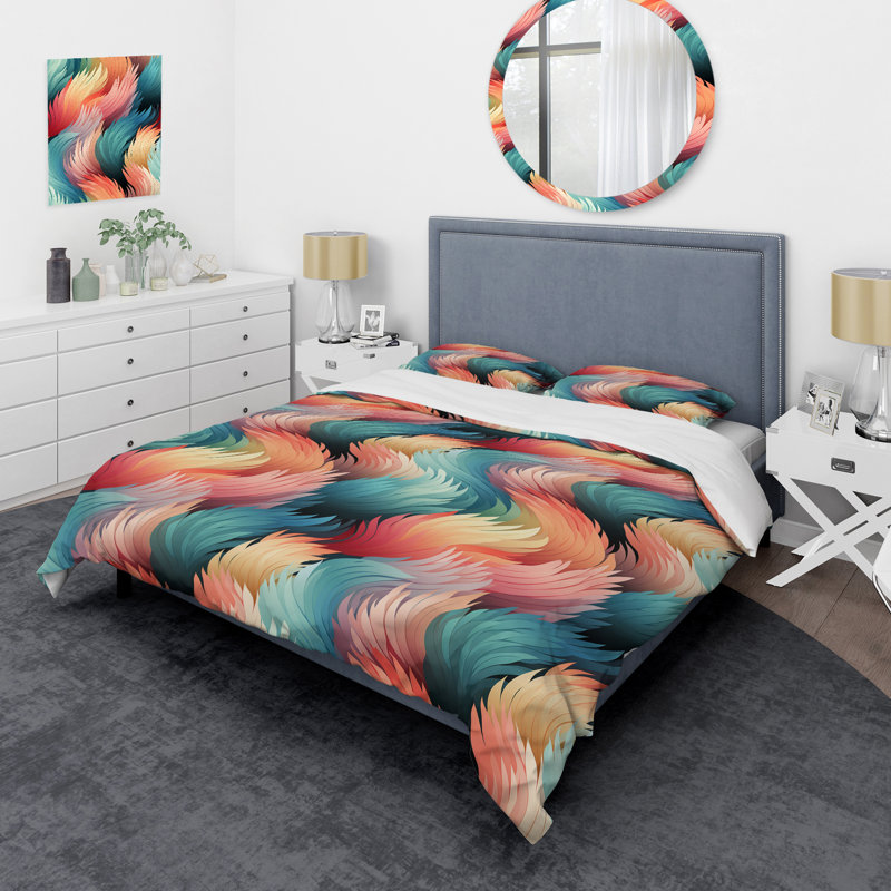 Ensemble de housse de couette multicolore, Housse de couette pour très grand lit et 2 très