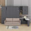 Grand lit escamotable avec élévateur hydraulique, lit mural pliable avec canapé, tablettes de rangement, charge USB et éclairage DEL-1500443324