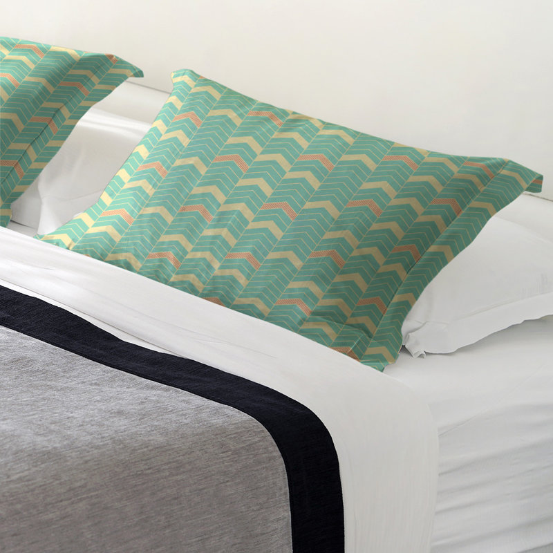Taie décorative Rhonda, Très grand, Microfibre, Vert orange / jaune