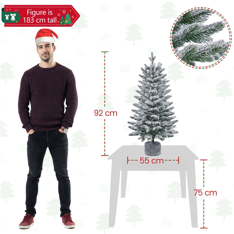 Lighted Artificial Fir Christmas Tree, 3.08ft H