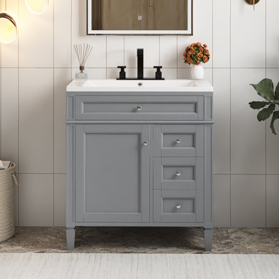 30'' Freestanding Bathroom Vanity With Top Sink