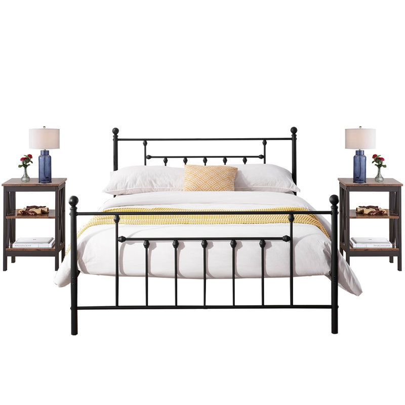 Kempst Steel Piece Bedroom Set, Full, Brown