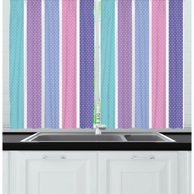 Striped Pointed Kitchen Curtain