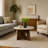 Kali 27" Round Coffee Table White Genuine Marble Tabletop Brown Mango Wood Sculptural Base