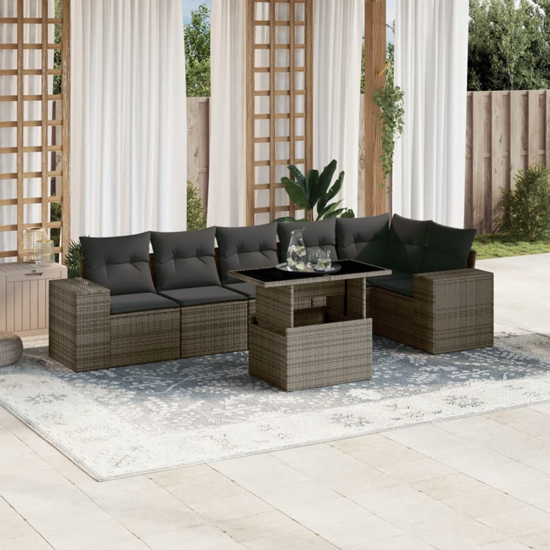 Ensemble de canapé de jardin Vidaxl gris