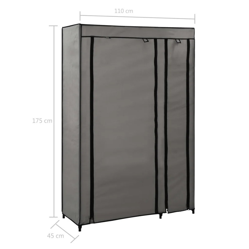 Allayna Steel Wardrobe, Grey