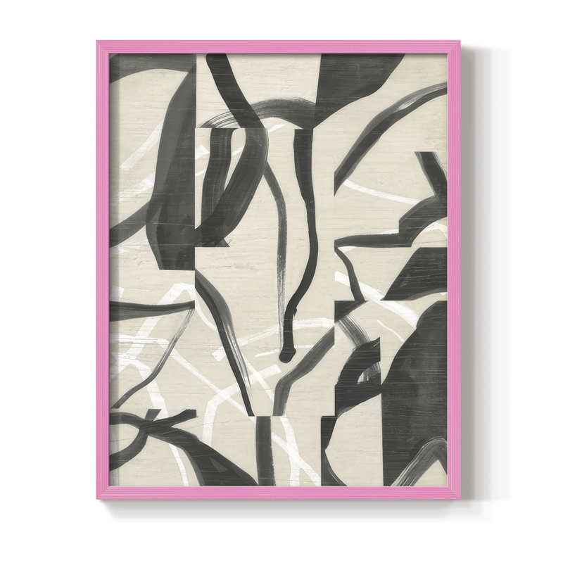 "Ink Maze I", H 21 po x l 17 po, Rose