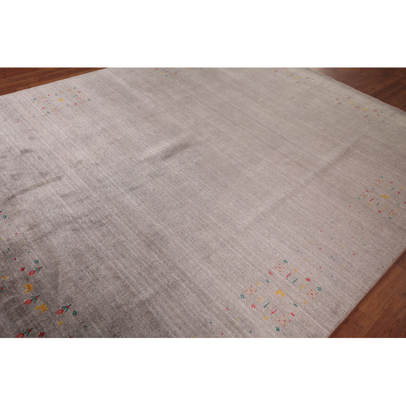 Tapis indien rayé terre de ton Gabbeh