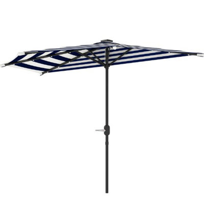 Small Vented Half Patio Umbrella,Half Outdoor Patio Umbrella,With Crank 8 Ribs For Outdoor