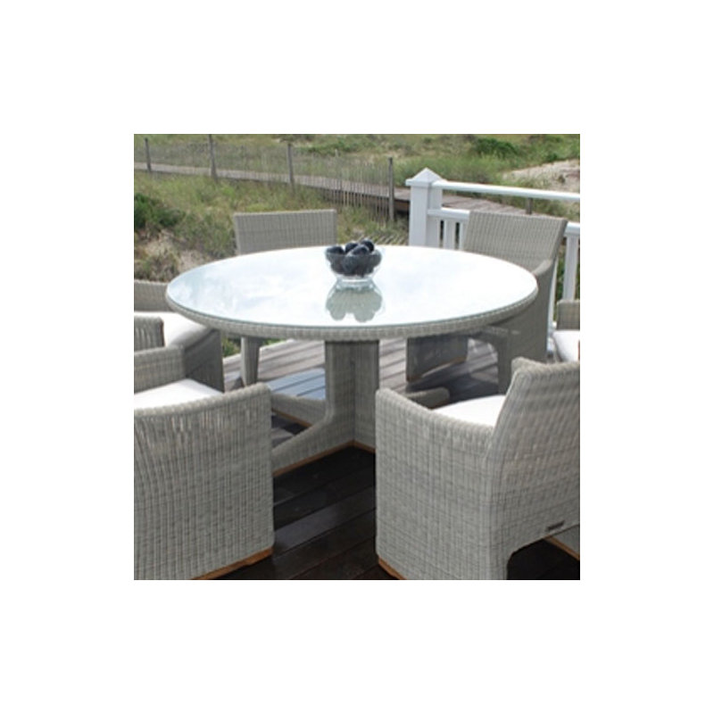 Westport Outdoor Round Dining Table, 60" Diameter, White