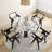 Simplistic Circular-shaped Stone Dining Table for 4 Black Dining Room Table With Mirror-1427200308
