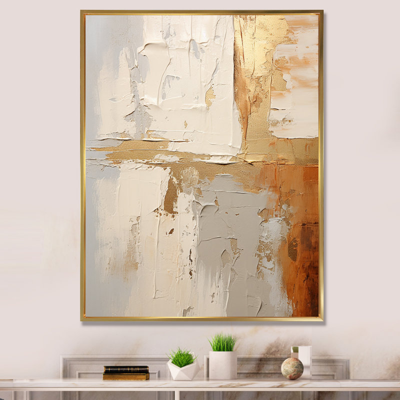Minimalisme moderne, sérénité scandinave, art IV, Cadre flottant doré, H 40 po x l 30 po