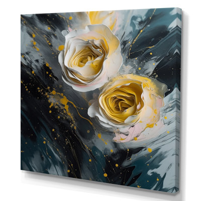 Tapisserie rose jaune III - impression