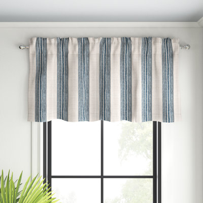Akhill Striped Linen Tailored 52'' W Window Valance in