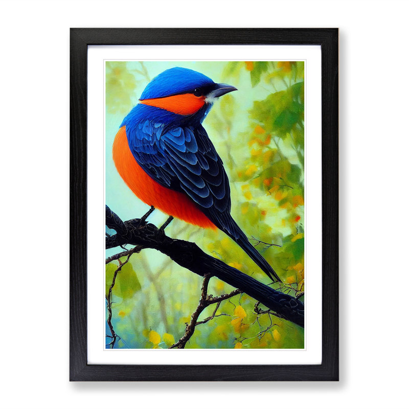 Breathtaking Bird - Print, 66cm H x 48cm W x 2cm D, Black Framed, White