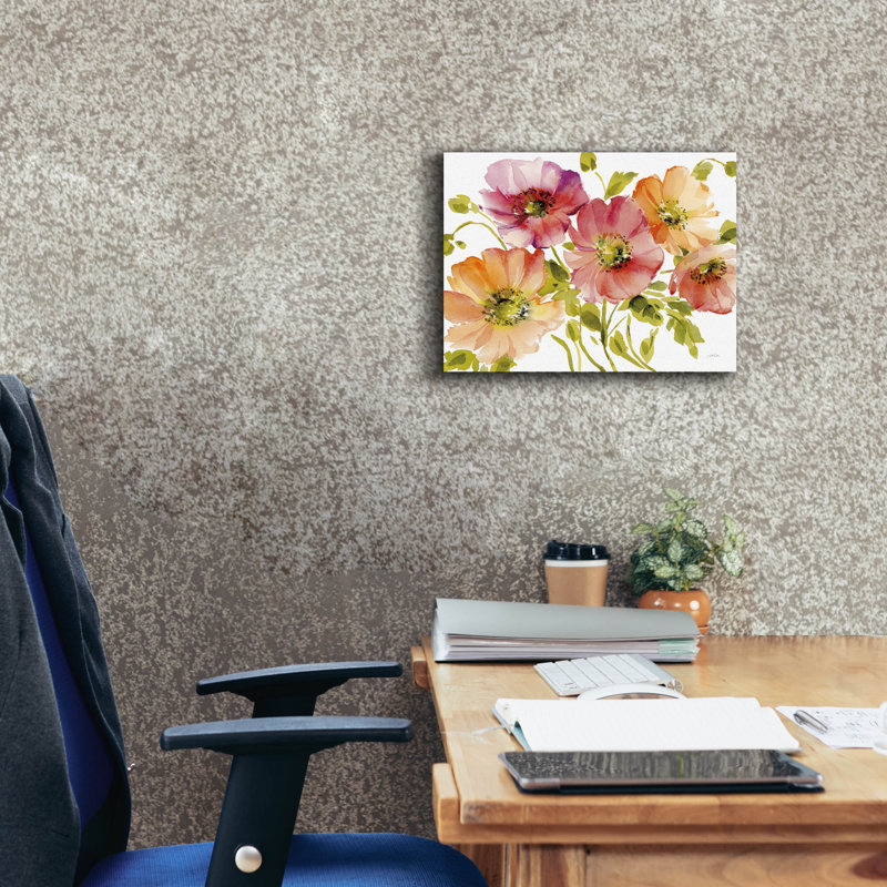 «Autumn Poppies» par Katrina Pete, art mural sur toile, H 12 po x l 16 po x P 0,75 po