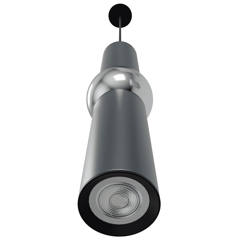 Luminaire suspendu cylindrique unique à 1 lumière Dossantos, Gris