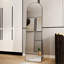 Floor Mounted Full Length Mirror With Arched Aluminum Alloy Frame For Bathroom