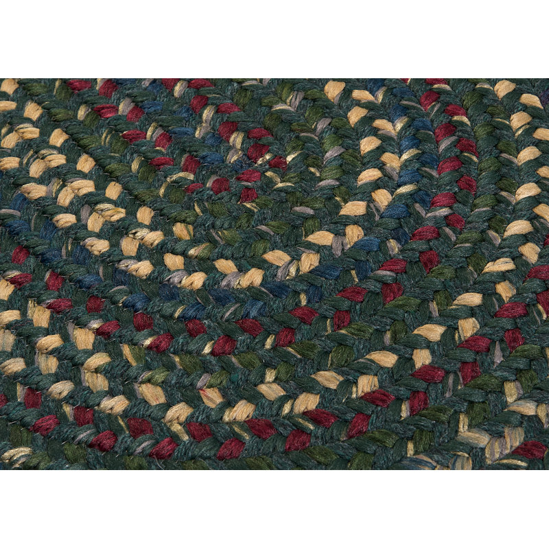 Tapis d'escalier New England Braid - 100% laine, Vert forêt profond, 13