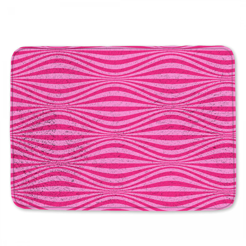 Tapis de bain Pink Wavy Lines, 34in W x 21in L