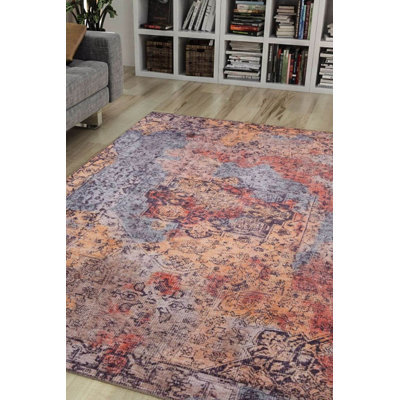 Tapis décoratif coloré à motif tissé rétro