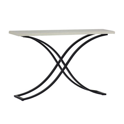 Marco Console Table - Ebony/TravertIne