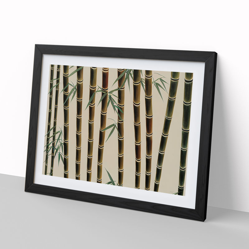 Enthralling Bamboo Forest - Single Picture Frame Print, 25cm H x 34cm W x 2cm D, Black