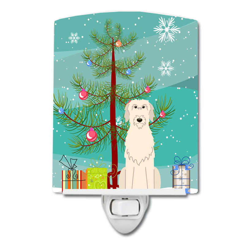 Éclairage de nuit en céramique et arbre de noël beagle, Lévrier irlandais