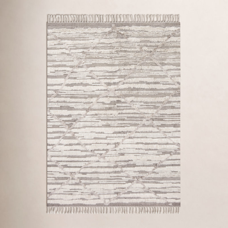 Benjamin Hand Knotted Ivory/Taupe Rug, Rectangle 9'6" x 13'6"