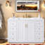 Meuble-lavabo en MDF blanc avec rangement-63089542