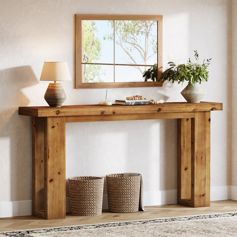 Solid Wood 63-Inch Sofa Console Table