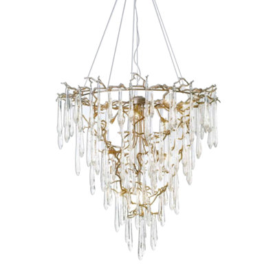 Lustre suspendu en bronze coulé à 9 lumières