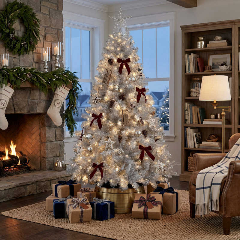 Arbre de Noël éclairé 6 pi avec 11 modes d'éclairage, arbre de Noël pour l'intérieur et l'extérieur