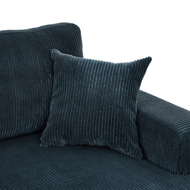 Canapé modulaire 3 pièces en velours côtelé 3 pièces, Velours côtelé bleu