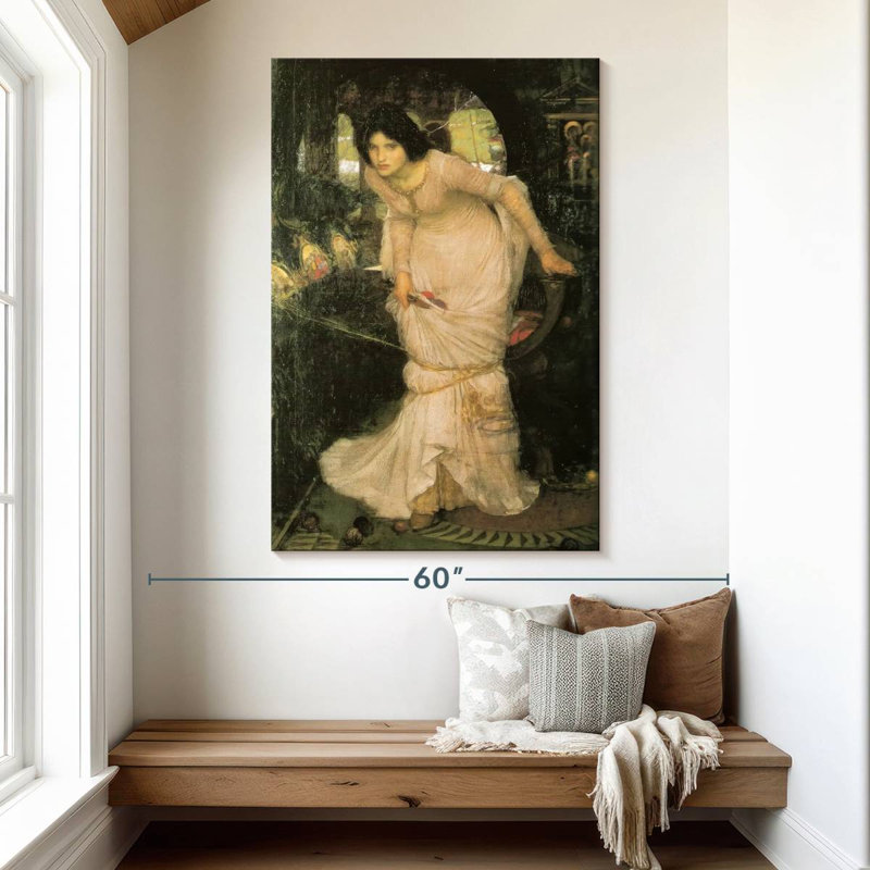 Leisha Dame de Shalott regardant Lancelot, H 51 po x l 34 po